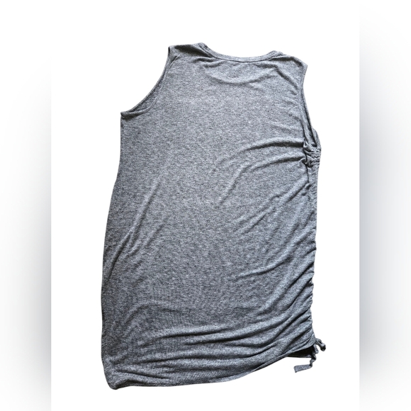 Ava & Viv Plus Heather Gray  Side Drawstring Tank Top Dress- 4XL - Picture 2 of 8